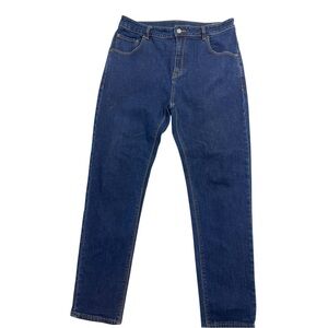 ASOS DESIGN Straight Leg Stretch Denim Jeans – Dark Blue Wash – Size 34”